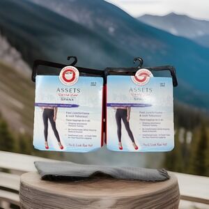 NWT $80 Retail 2 Pair Spanx sz S Heatherleg Gray Seamless Shaping Leggings Asset
